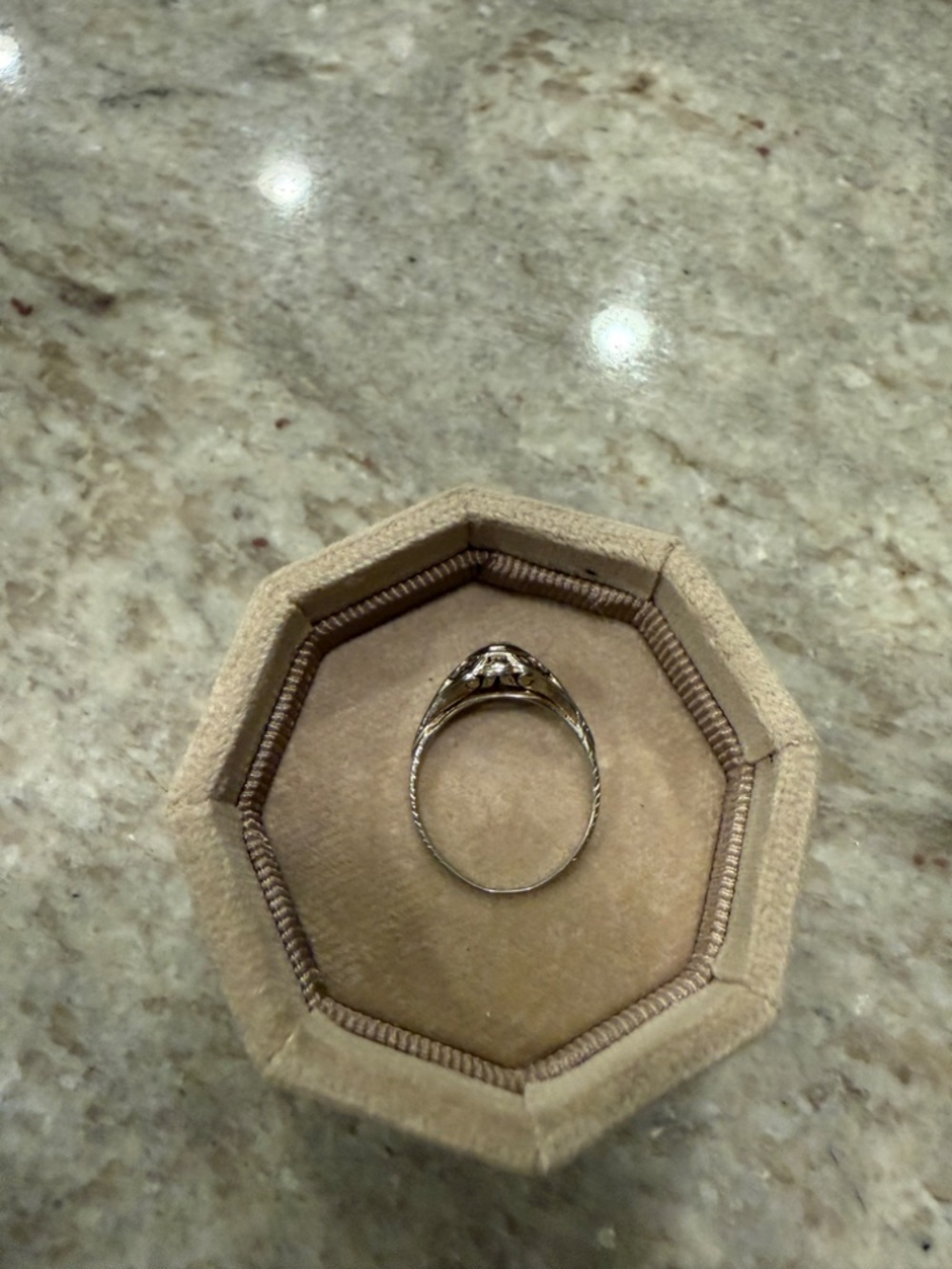 Antique Filigree Ring 1920-30s 18kt white gold Women's Ring 7 - Picture 5 of 6